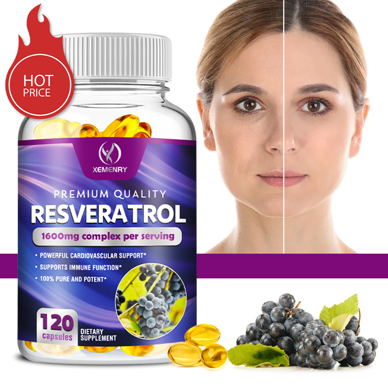 Resveratrol Capsule Anti Aging - Capsules de résvératrol - Soutient le
