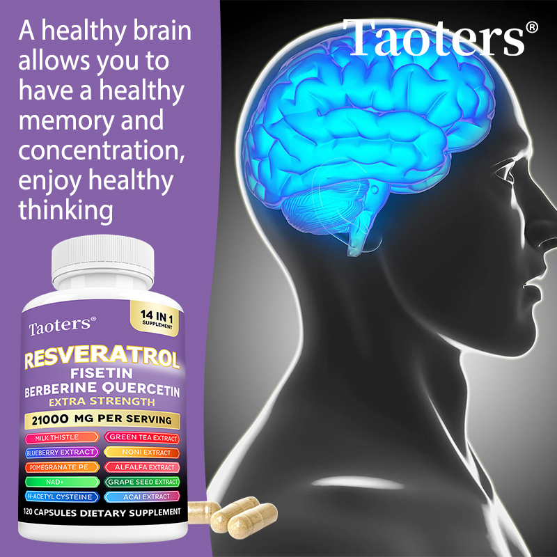 Resveratrol Capsule Anti Aging - Supplément Resveratrol avec Nad+, Berberine -