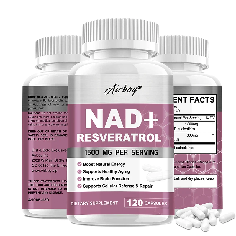 Resveratrol Capsule Anti Aging - NAD+ Resveratrol Supplements - Énergie naturelle,