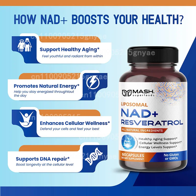 900 mg NAD+ Supplément : Nicot - Resveratrol Capsule Anti Aging avis et prix