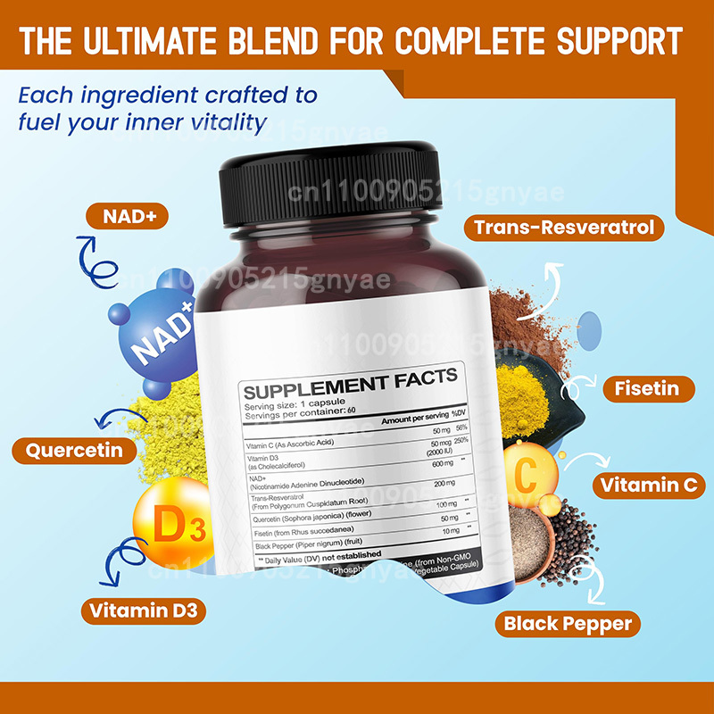 900 mg NAD+ Supplément : Nicot - Resveratrol Capsule Anti Aging avis et prix
