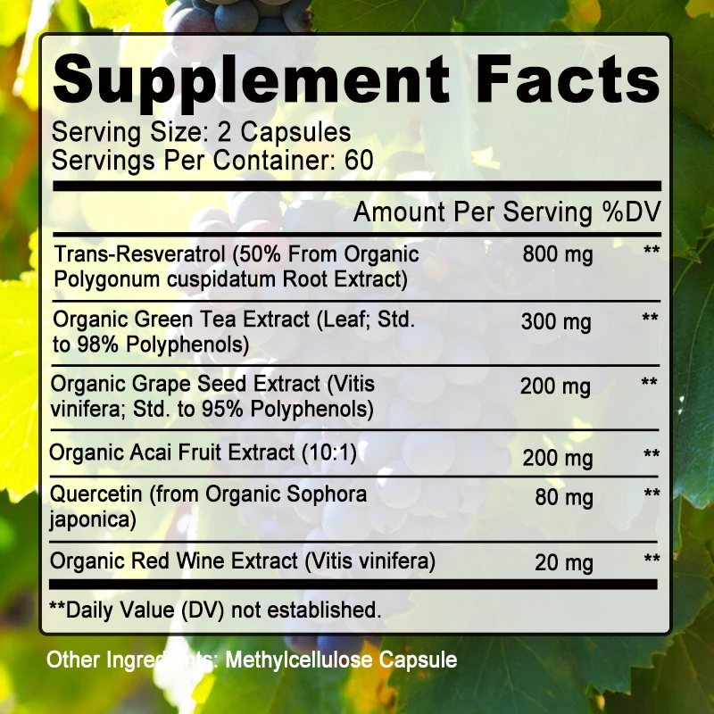 Capsules de résvératrol - Sout - Resveratrol Capsule Anti Aging avis et prix