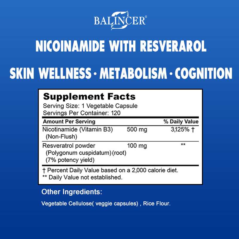 Nicotinamide avec Resvératrol  - Resveratrol Capsule Anti Aging avis et prix