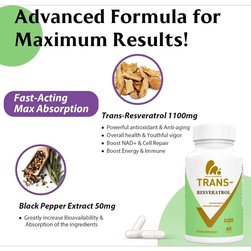 Résvératrol 99 % 1100 mg antio - Resveratrol Capsule Anti Aging avis et prix